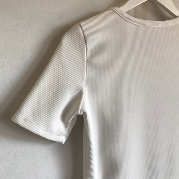 ELODIE White Ribbed Bodycon Dress - Picture 7 of 8